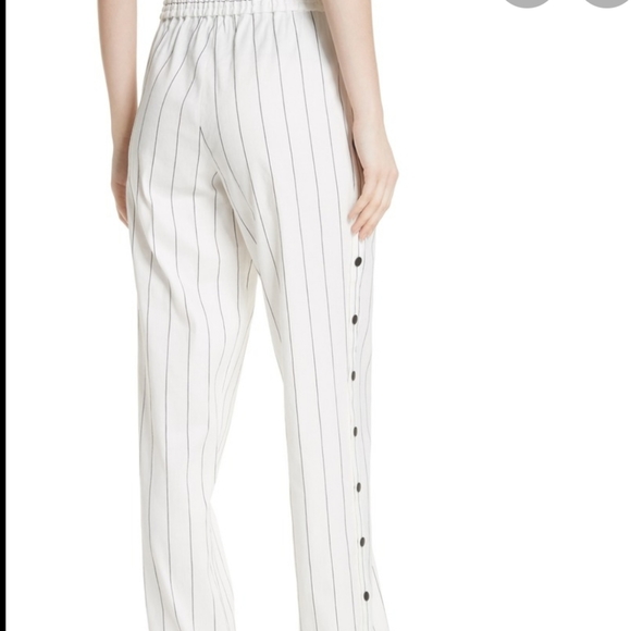 Tibi Side Snap Pinstripe Pants - Picture 2 of 8